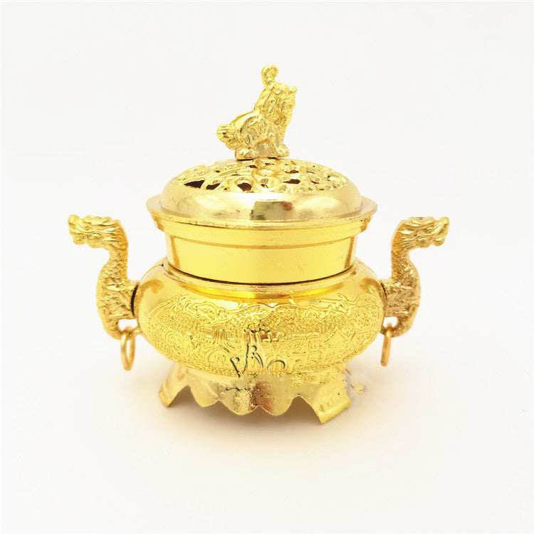 Antique Alloy Sandalwood Stove with Lid Timeless Elegance for Your Home