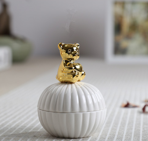 Animal figurine decor jewelry box squirrel rabbit cat bird crafts gift home decor jar