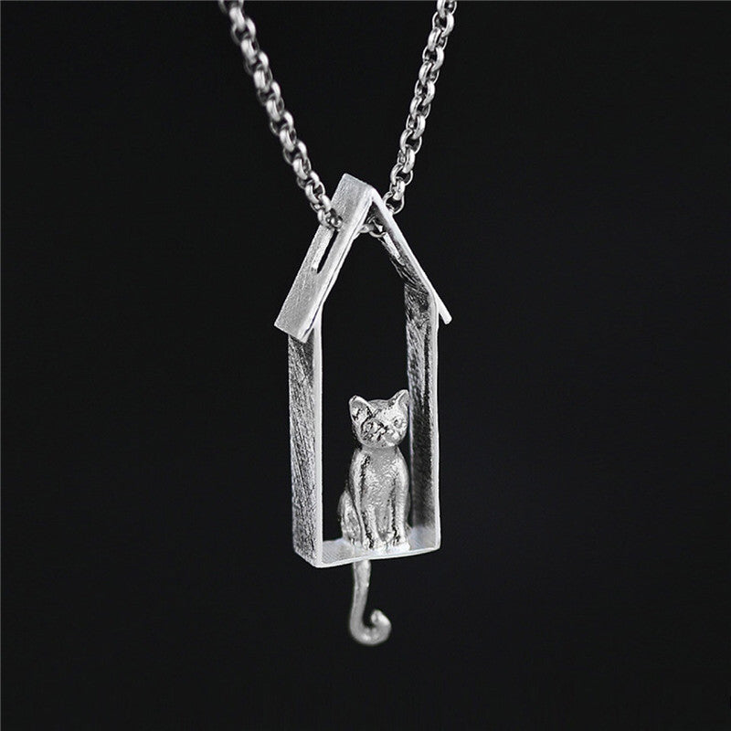 Cute Kitty Tail Movable S925 Sterling Silver Pendant