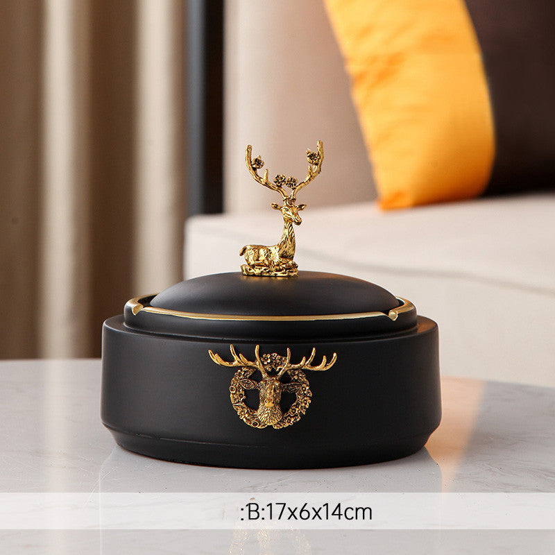 Simple Office Ashtray Nordic Ins Deer Decoration Creative Personality With Lid Living Room Tea Table Decoration
