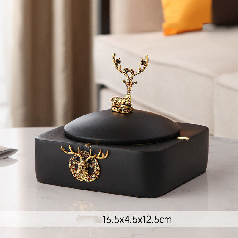 Simple Office Ashtray Nordic Ins Deer Decoration Creative Personality With Lid Living Room Tea Table Decoration