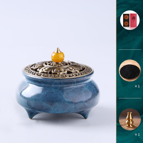 Home Indoor Hollow Lotus Cover Incense Burner
