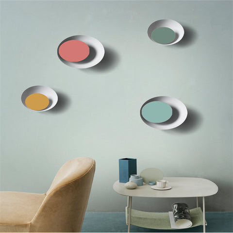 Colorful round Macaron eclipse wall lamp|  Whimsical Lighting for Modern Spaces"