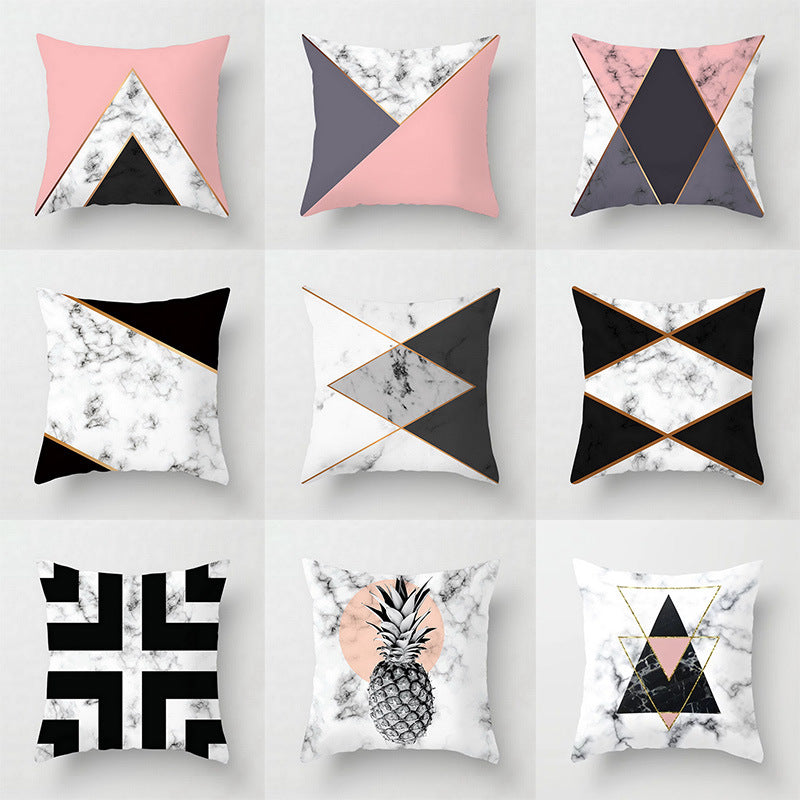Urban Oasis Marble Geometric Abstract Decorative Pillow Cases