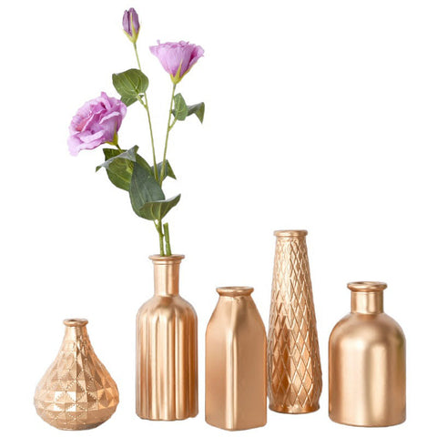 Golden Radiance Glass Vase: Elegant Gilded Finish for Stunning Home Decor