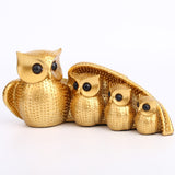 A Minimalist Family Of Four Owl Resin Ornaments