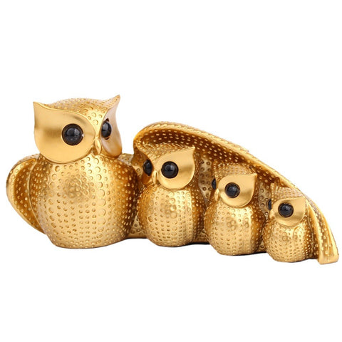 A Minimalist Family Of Four Owl Resin Ornaments