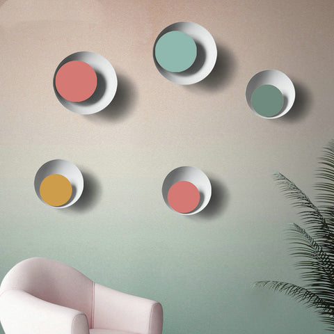 Colorful round Macaron eclipse wall lamp|  Whimsical Lighting for Modern Spaces"