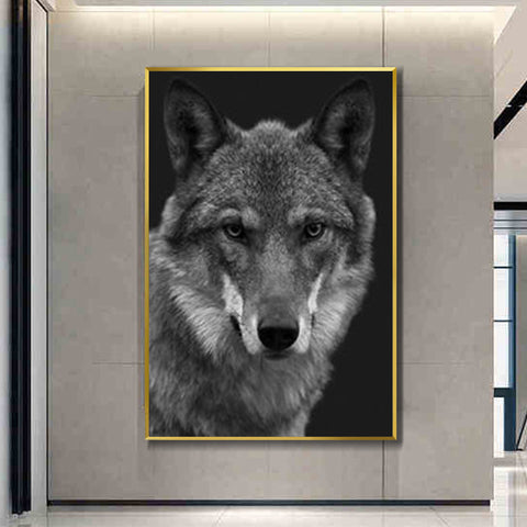 Watercolor Wolf Wall Art Canvas Nordic Poster