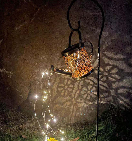 Enchanted Solar Watering Can Garden Art Lamp: Illuminate Your Outdoor Sanctuary with Whimsical Elegance