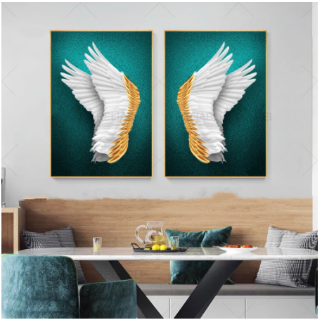 Gold Butterfly Wall Poster Modern Canvas Painting Art Corridor Living Room Bedroom Decor