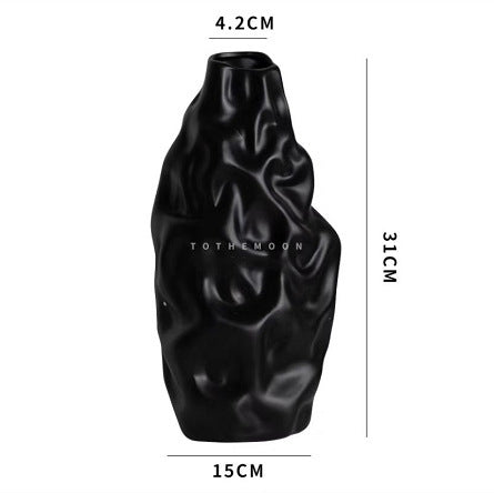 Simple Modern Black And White Geometric Ceramic Vase Ornaments