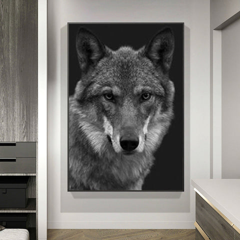 Watercolor Wolf Wall Art Canvas Nordic Poster