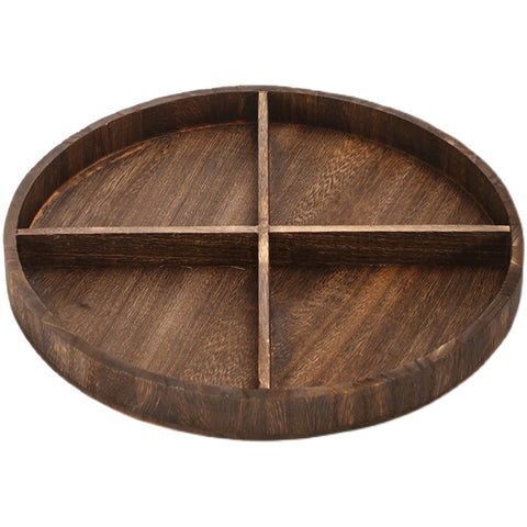 Simple Wooden Grid Dry Fruit Tray for Creative Household Coffee Tables"