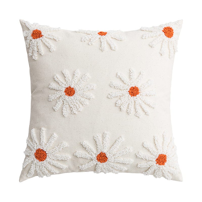 Scandinavian Floral Tufted Tassel Pillowcases - Artessia