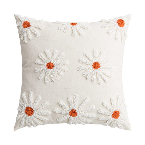 Scandinavian Floral Tufted Tassel Pillowcases - Artessia