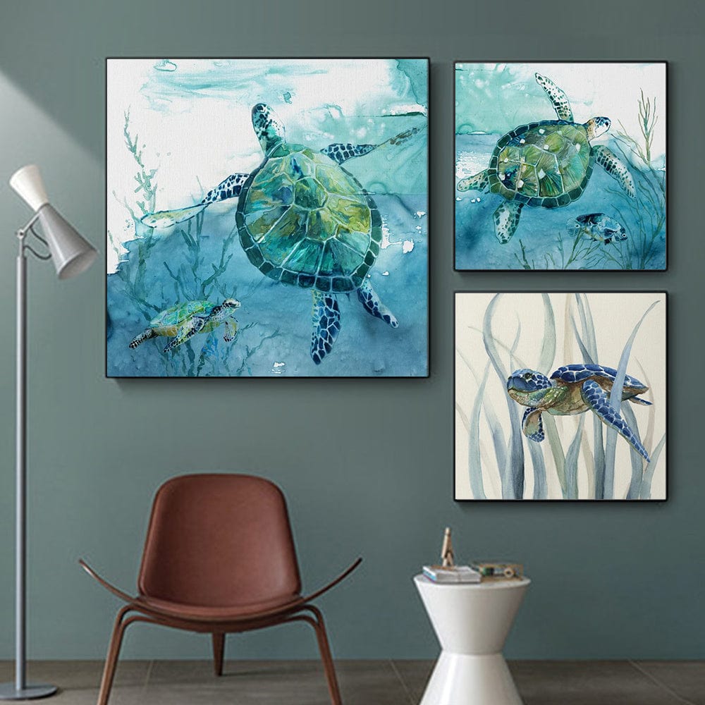 Serene Turtle Canvas Wall Art