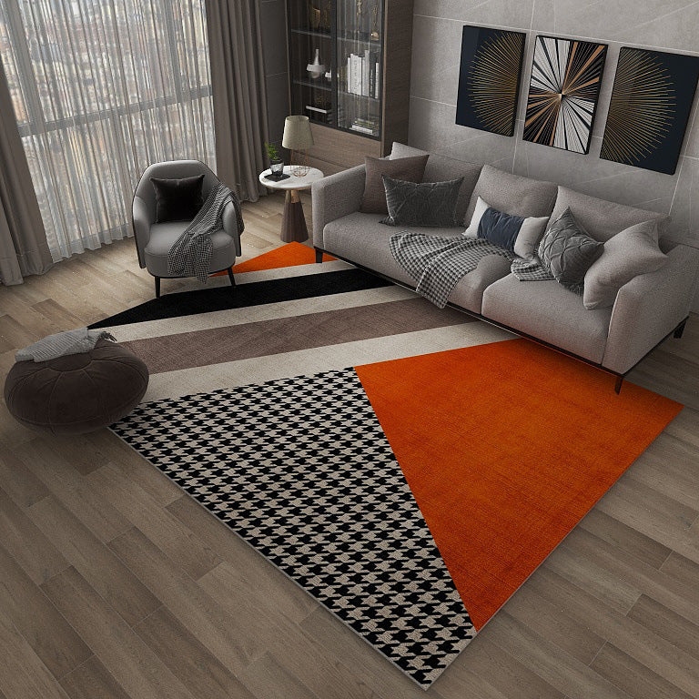 Modern Minimalist Rectangle Living Room Carpet | Contemporary Area Rug for Home Decor