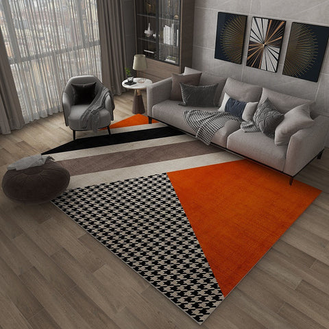 Modern Minimalist Rectangle Living Room Carpet | Contemporary Area Rug for Home Decor