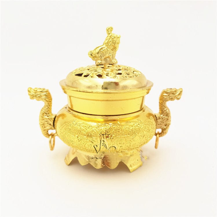 Exquisite Alloy Sandalwood Stove with Lid Timeless Elegance for Your Home