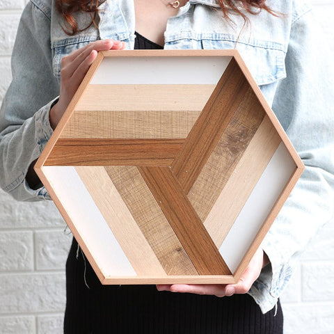 Rustic Wooden Fruit Cake Tray Natural Elegance for Table"