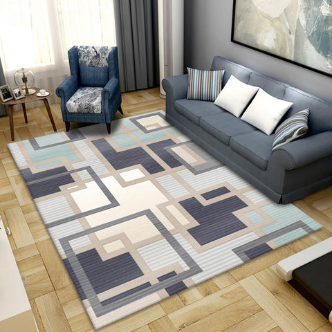 Modern Abstract Geometric Area Rug for Luxury Living Rooms - UAE Exclusive