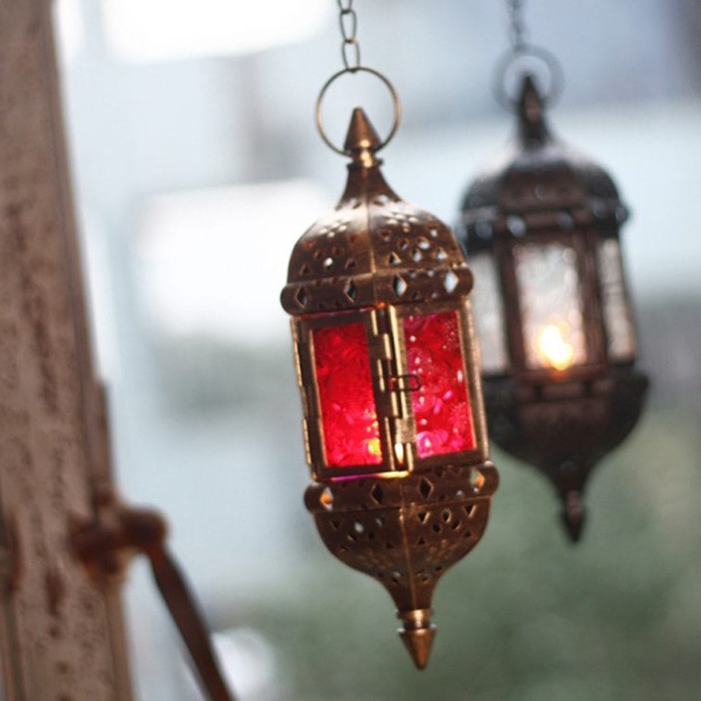 Elegant Moroccan Hanging Lantern | Soft Light Moroccan Candlestick Lamp - Artessia