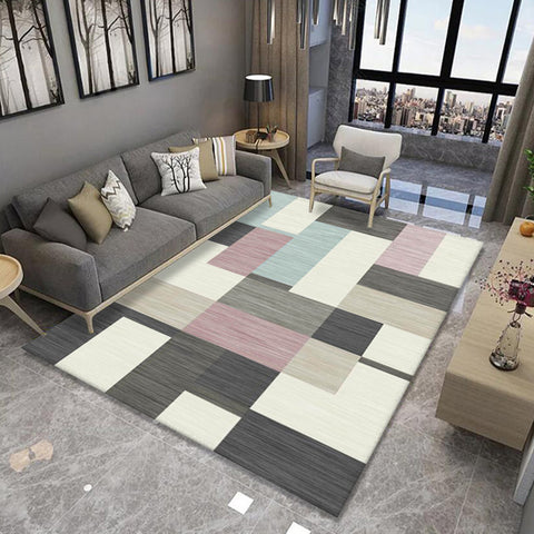 Modern Abstract Geometric Area Rug for Luxury Living Rooms - UAE Exclusive