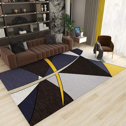 Modern Minimalist Rectangle Living Room Carpet | Contemporary Area Rug for Home Decor