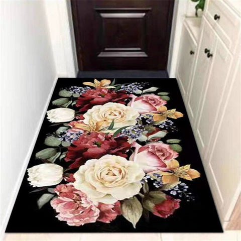 Luxury Floral Velvet Carpet - Elegant Design for Modern Living Rooms