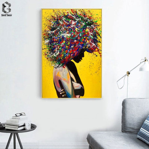 Girl portrait canvas print oil wall art poster - Artessia