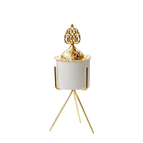 Golden Elegance Modern Luxury Incense Burner - Artessia