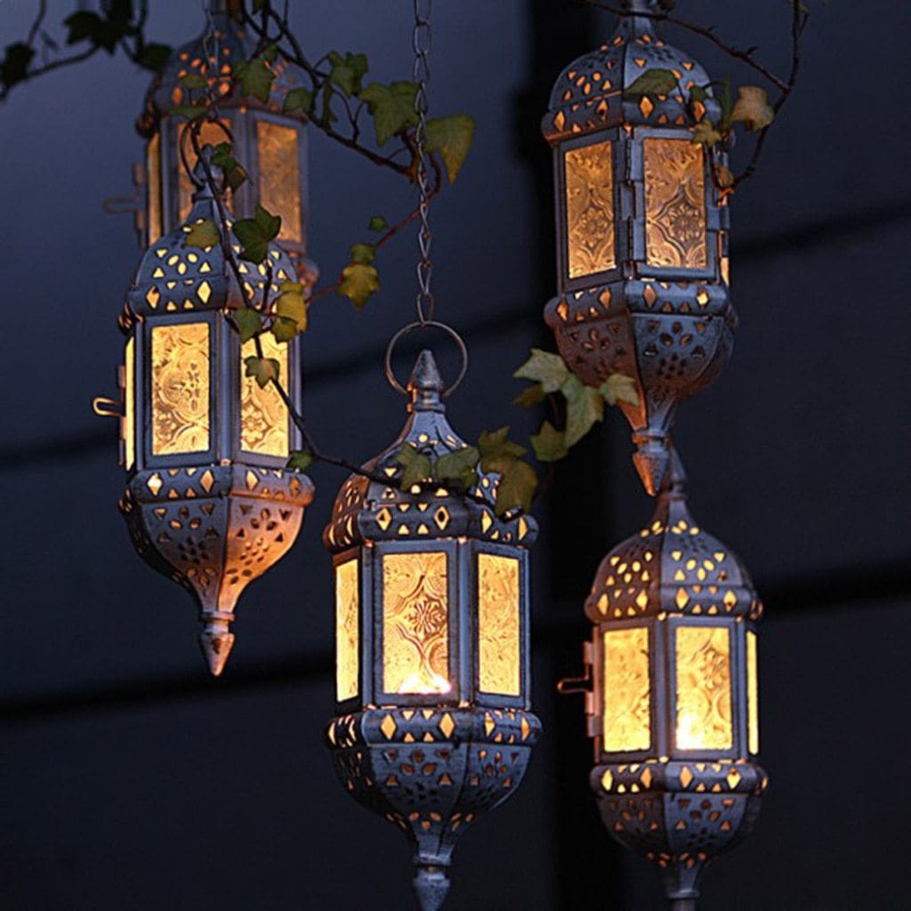 Elegant Moroccan Hanging Lantern | Soft Light Moroccan Candlestick Lamp - Artessia