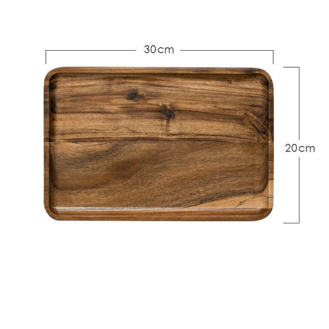 Elegant Rectangular Wooden Tray & Round Japanese Tea Tray Set - Artessia