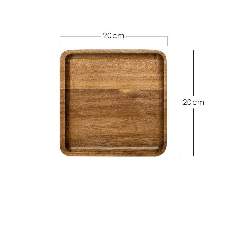 Elegant Rectangular Wooden Tray & Round Japanese Tea Tray Set - Artessia