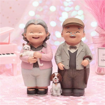 Enduring Love: Exquisite Small Statue Objects Decoration for Celebrating Elderly Romance