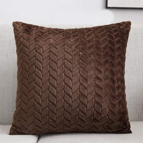 Flannel Solid Color Throw Pillow Sofa Cover Cushion Cover Nordic Style Simple Style
