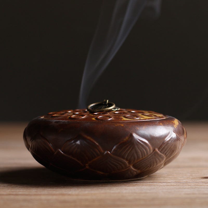 Purple Sand Lotus Incense Burner Sandalwood Incense Burner Ceramic Plate Incense Burner