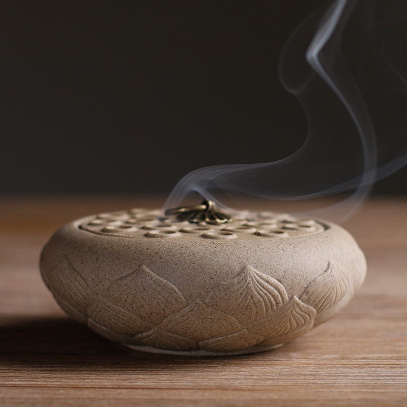 Purple Sand Lotus Incense Burner Sandalwood Incense Burner Ceramic Plate Incense Burner