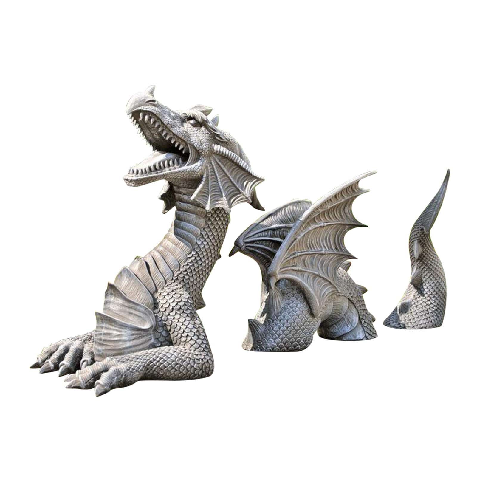 Majestic Dragon Gothic Garden Decor Statue: Transform Your Outdoor Sanctuary with Mythical Grandeur - Artessia