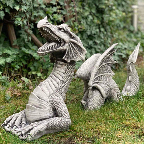 Majestic Dragon Gothic Garden Decor Statue: Transform Your Outdoor Sanctuary with Mythical Grandeur - Artessia