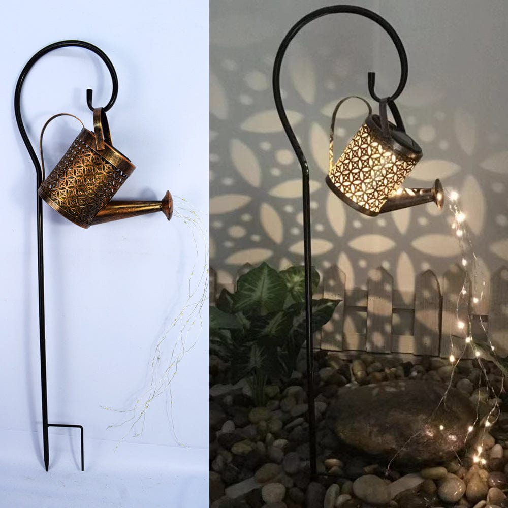 Enchanted Solar Watering Can Garden Art Lamp: Illuminate Your Outdoor Sanctuary with Whimsical Elegance