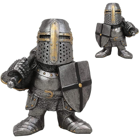 Knight Gnomes Guard Garden Statues Resin Knight Dwarf Warrior Gnome Figurines Funny Cavalier Paladin Sculptures For Lawn Decor - Artessia