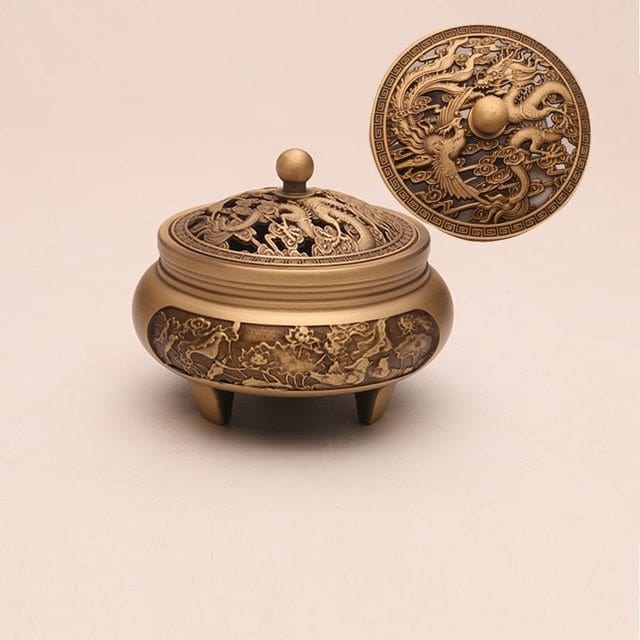 Timeless Serenity Custom Carved Copper Incense Burner - Artessia