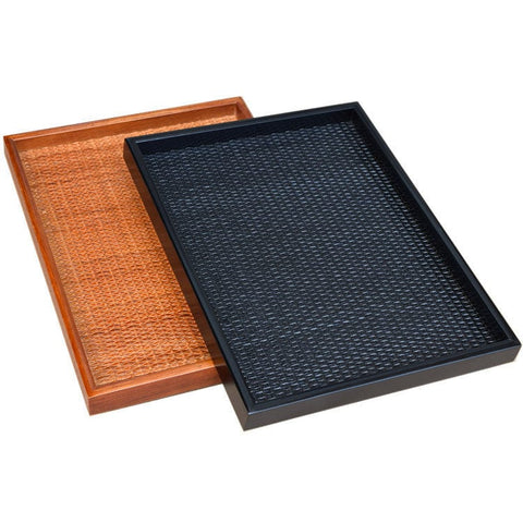 Handcrafted Rattan Wooden Tray| Beautifull tray natural material - Artessia