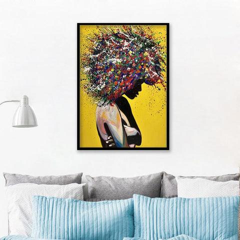 Girl portrait canvas print oil wall art poster - Artessia