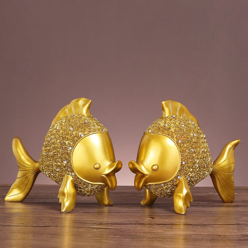 Exquisite Goldfish Resin Sculpture A Symbol of Luxury for Discerning Home Decor Enthusiasts - Artessia