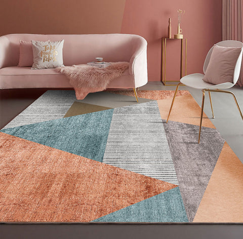 Modern Minimalist Rectangle Living Room Carpet | Contemporary Area Rug for Home Decor