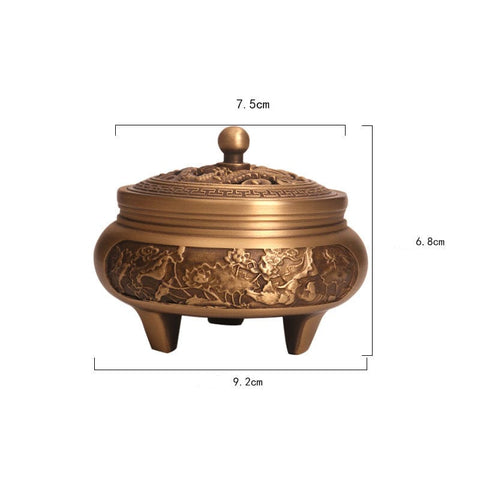 Timeless Serenity Custom Carved Copper Incense Burner - Artessia