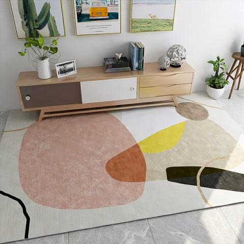 Modern Minimalist Rectangle Living Room Carpet | Contemporary Area Rug for Home Decor